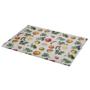 Watercolor Mediterranean Fruit Pattern Cutting Board