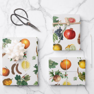 Watercolor Mediterranean Fruit Pattern  Wrapping Paper Sheet