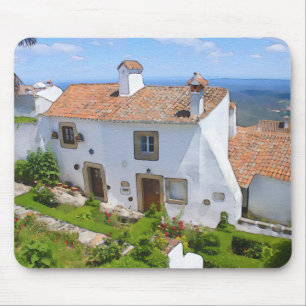 Watercolor Mediterranean house Mouse Mat