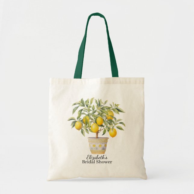Watercolor Mediterranean Lemon  Tote Bag (Front)