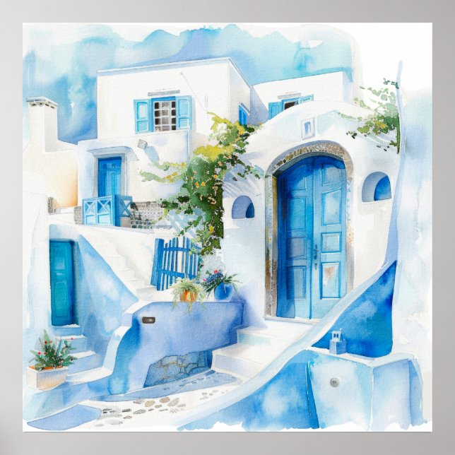 Watercolor Mediterranean  Poster (Front)