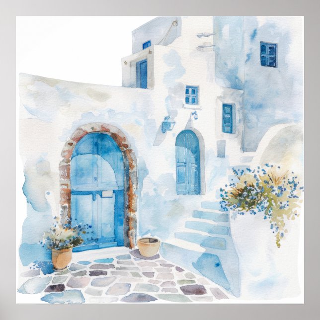 Watercolor Mediterranean  Poster (Front)