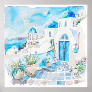 Watercolor Mediterranean Poster