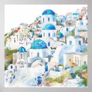 Watercolor Mediterranean Poster