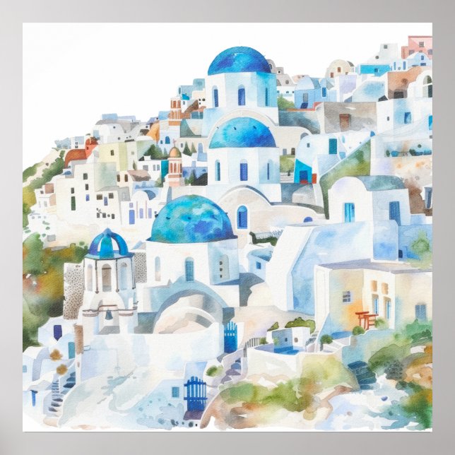 Watercolor Mediterranean  Poster (Front)
