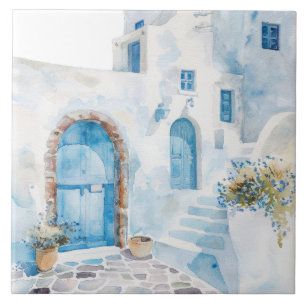 Watercolor Mediterranean Tile