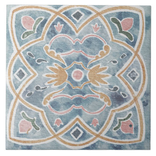 Watercolor Mediterranean Tile 