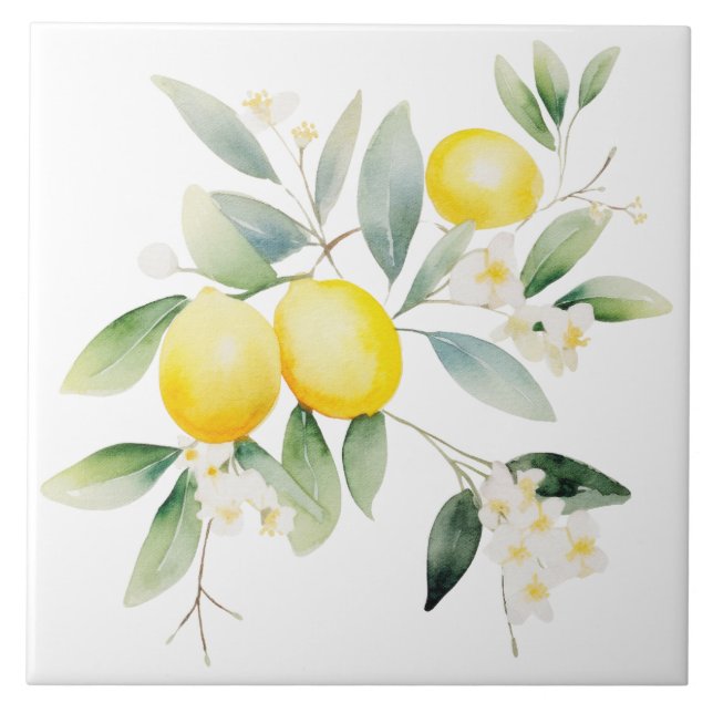 Watercolor Mediterranean  Tile (Front)