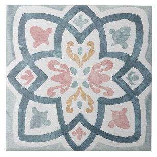 Watercolor Mediterranean Tile 