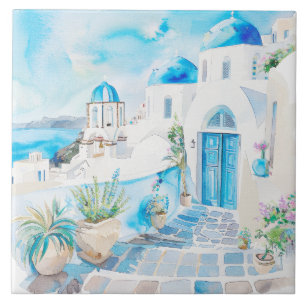 Watercolor Mediterranean Tile