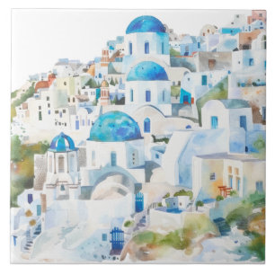 Watercolor Mediterranean Tile