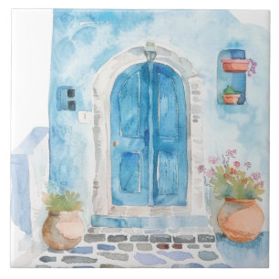 Watercolor Mediterranean Tile