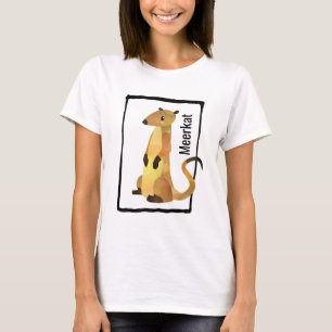 Watercolor Meerkat Inside a Hand Drawn Frame T-Shirt