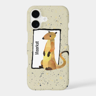 Watercolor Meerkat on a Beige Background