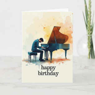 Watercolor Melody Birthday Card