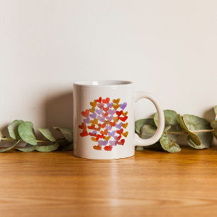 Watercolor melting hearts - retro coffee mug