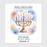 Watercolor Menorah Happy Hanukkah<br><div class="desc">Watercolor Holiday themed items 
Send your Wishes with this Holiday Card that feature a Stunning Happy Hanukkah</div>