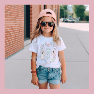Watercolor Mermaid Birthday Name and Year T-Shirt