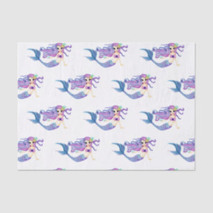 Watercolor Mermaid Birthday Party Tissue Paper