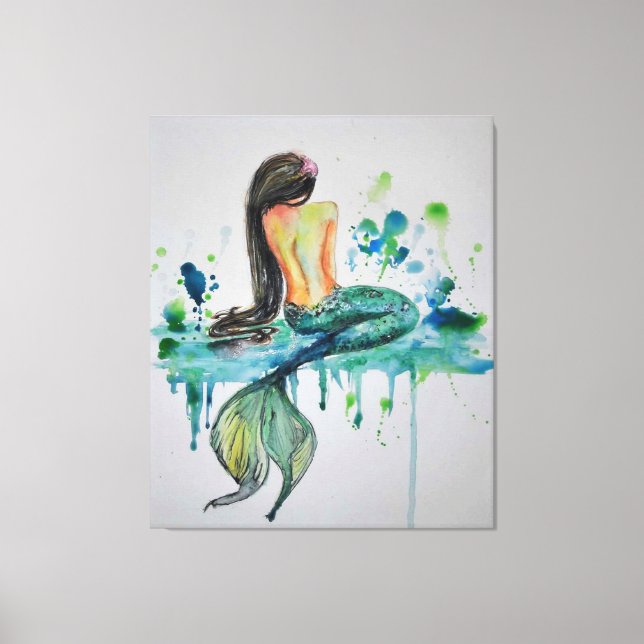 Watercolor - Mermaid Canvas Print (Front)