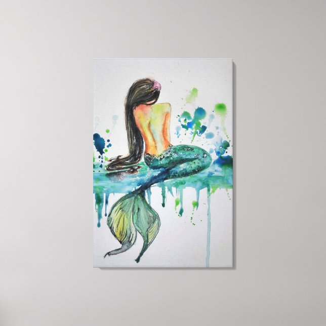 Watercolor - Mermaid Canvas Print (Front)