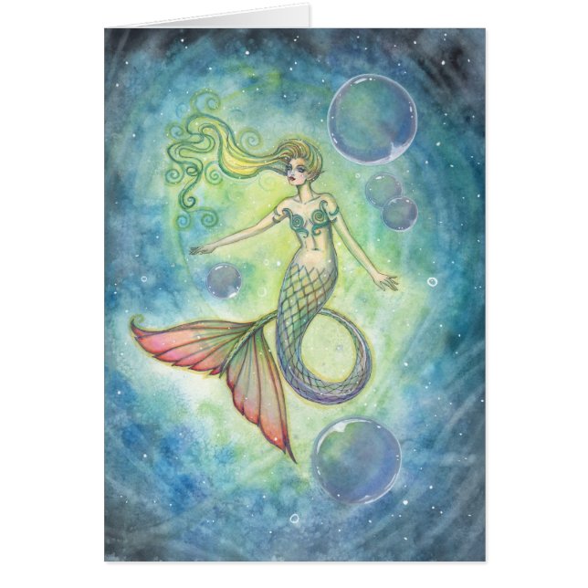 Watercolor Mermaid Card by Molly Harrison (Front)