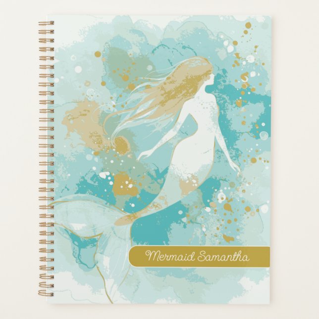 Watercolor Mermaid Personal Spiral Planner (Front)