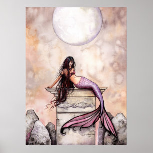 Watercolor Mermaid Poster Print by Molly Harrison