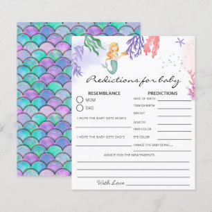 Watercolor Mermaid Prediction Baby Shower Game