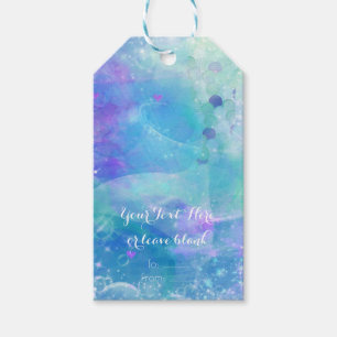 Watercolor Mermaid Tail Birthday Party Favour Gift Tags