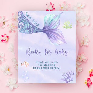 Watercolor mermaid tail - Books for baby Poster