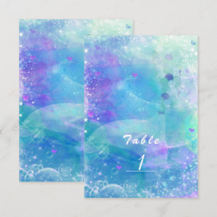 Watercolor Mermaid Tail Party Table Number Card