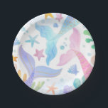 Watercolor Mermaid Tail Under The Sea Party Paper Plate<br><div class="desc">Watercolor Mermaid Tail Under The Sea Party Paper Plates. Can be used for Birthday or Baby Shower Parties.</div>