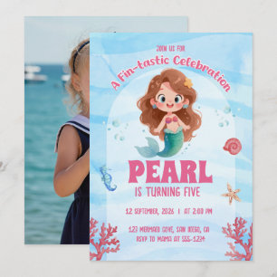 Watercolor Mermaid Under the Sea Birthday Photo