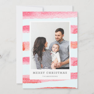 WATERCOLOR MERRIEST CHRISTMAS photo christmas Holiday Card