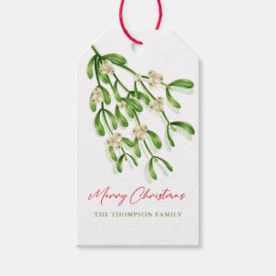 Watercolor Merry Christmas Berry Branches  Gift Tags