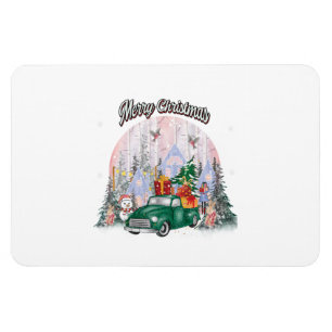 Watercolor Merry Christmas, Car Of Gifts Magnet