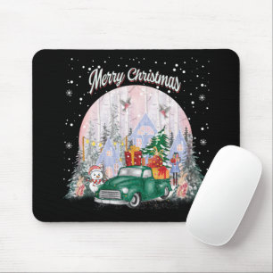 Watercolor Merry Christmas, Car Of Gifts Mouse Mat