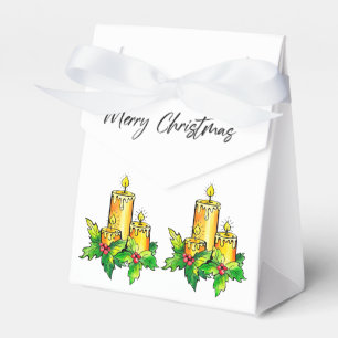 Watercolor Merry Christmas Favour Box