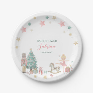  Watercolor Merry Christmas Nutcracker Ballet baby Paper Plate