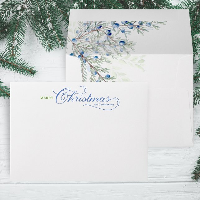 Watercolor Merry Christmas Script Juniper Envelope (Creator Uploaded)