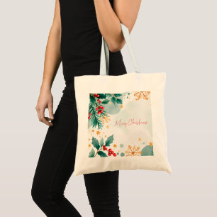 Watercolor Merry Christmas Tote Bag – Festive