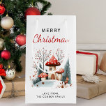 Watercolor Merry Christmas Winter Woodland  Small Gift Bag<br><div class="desc">For the gift giver this festive season, this winter woodland gift bag can be personalised on the front and back with the inclusion of your choice of text. The 'Merry Christmas' can be kept as-is or edited and you can add a name. Any edits will appear on the front and...</div>