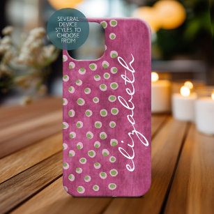 Watercolor Messy Fun Polka Dots lime hot pink iPhone 8 Plus/7 Plus Case