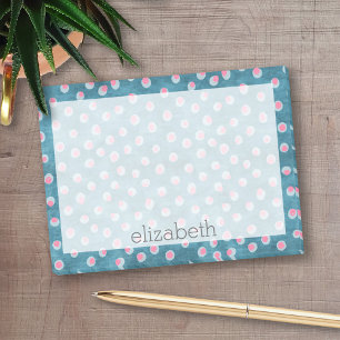 Watercolor Messy Polka Dots - blue and pink Post-it Notes