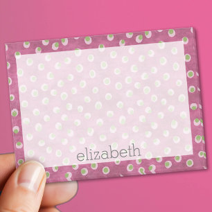 Watercolor Messy Polka Dots - lime and hot pink Post-it Notes