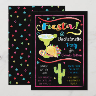 Watercolor Mexican Fiesta Bachelorette Party Invitation