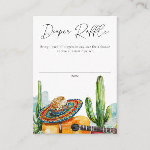 Watercolor Mexican Fiesta Diaper Raffle Enclosure Card