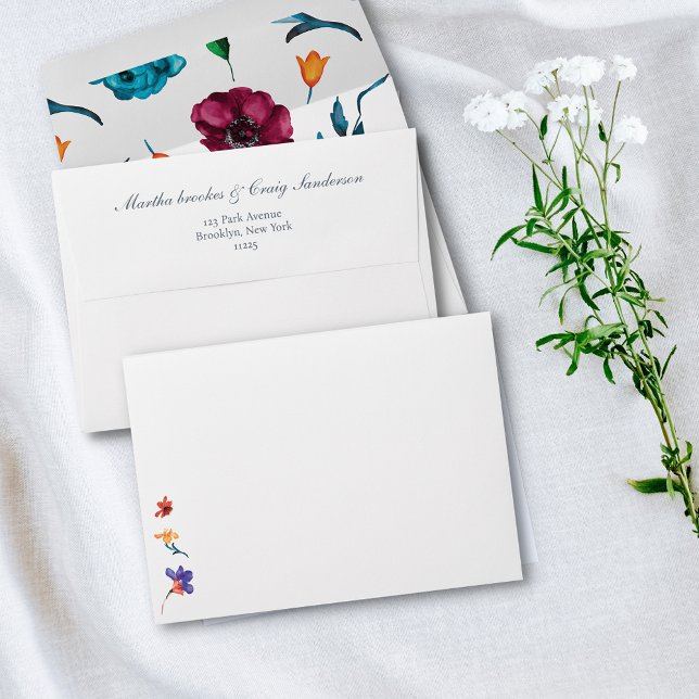 Watercolor Mexican Fiesta Flower Wedding Envelope (Creator Uploaded)
