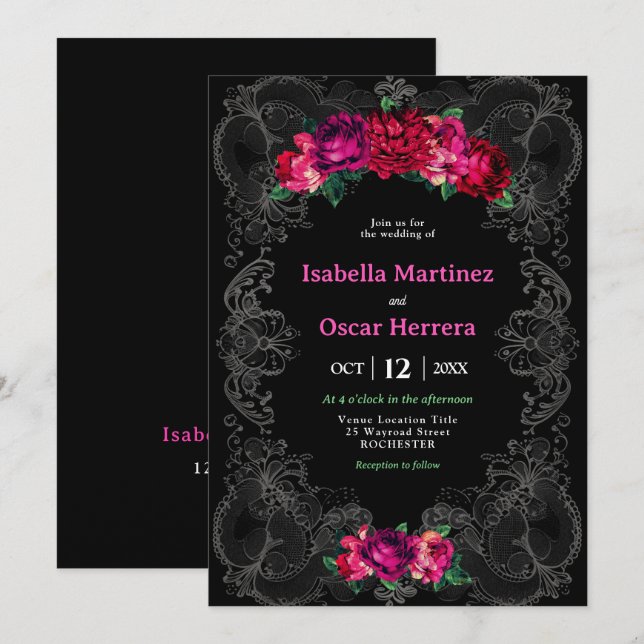 Watercolor Mexican wedding invitation (Front/Back)